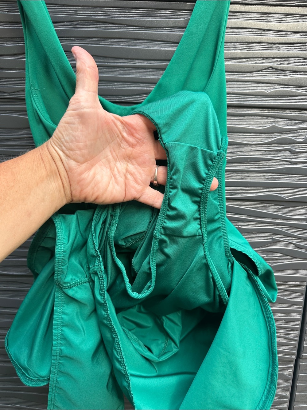 Avia Green Athletic Romper One Piece Built In Brief Liner Cross Back XS - Picture 5 of 5